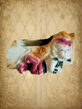 Vintage Planter Elf Pixie Gnome Wood Log